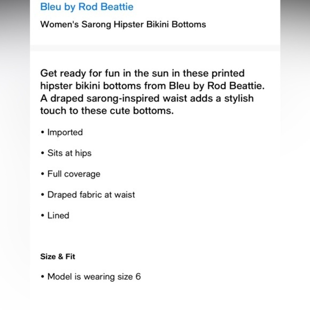 Bleu Rod Beattie  NWT 2PC Twist-Front Bikini Top + Bottoms set  6 8 S‎ M - Picture 14 of 14
